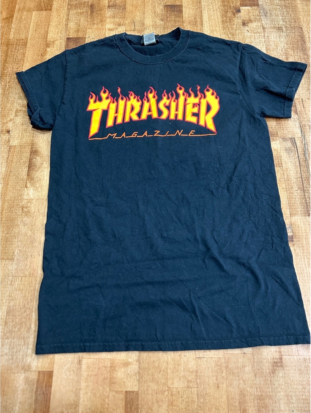 Thrasher Magazine Black Flame Logo T-Shirt Small